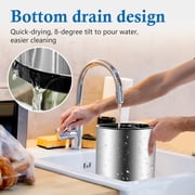 Godance Extra Large Kitchen Utensil Holder, 360° Rotating Stainless Steel Cooking Utensil Holder for Countertop, 3 Compartment Flatware Organizer & Cooking Caddy with Removable Base(Silvery)