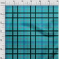 thumbnail image 2 of oneOone Polyester Lycra Turquoise Blue Fabric Madras Check Sewing Material Print Fabric By The Yard 56 Inch Wide, 2 of 4