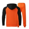 thumbnail image 4 of BXINGOHAI Mens 2 Pieces Sweatsuits Color Block Hoodie Tracksuits Loose Fit Long Sleeve Sweatshirts And Elastic Waist Sweatpants Athletic Running Workout Outfits Today Orange,L, 4 of 4