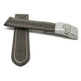 thumbnail image 2 of 22mm Leather Watch Strap Band Deployment Clasp Buckle and White Stitching, 2 of 7