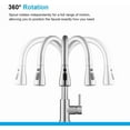 thumbnail image 5 of Kitchen Faucets with Pull Down Sprayer (3 Modes), Brushed Nickel Kitchen Faucet Single Hole, Single Handle Kitchen Sink Faucet, High Arc 304 SUS Stainless Steel Faucet for Kitchen, Bar, RV, 5 of 6