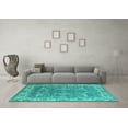 thumbnail image 3 of Ahgly Company Indoor Round Oriental Turquoise Blue Industrial Area Rugs, 4' Round, 3 of 4