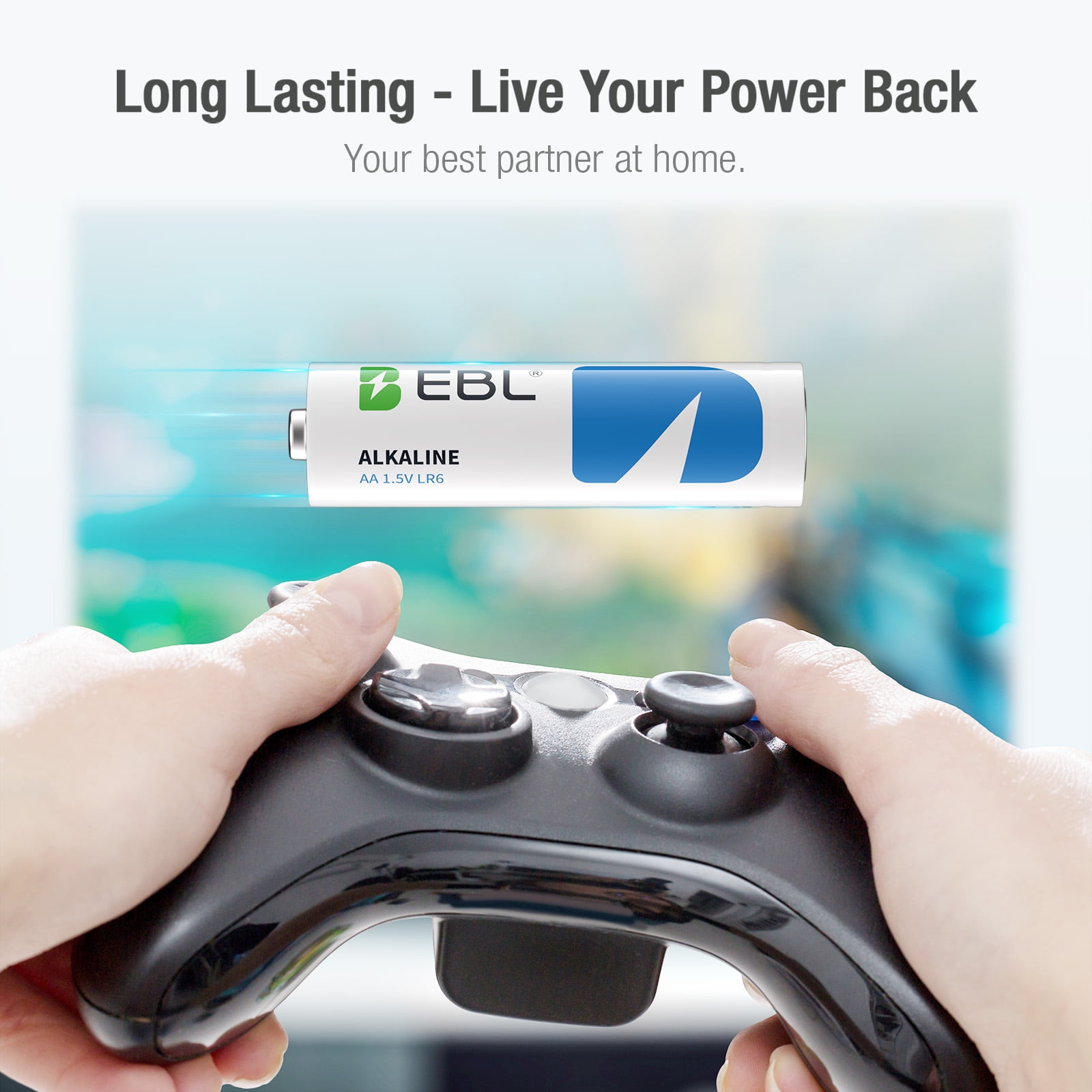 EBL Alkaline Double A Batteries, 1.5V Long-Lasting AA Alkaline Battery, 100 Pack