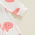 thumbnail image 7 of Okbabeha Okbabeha Newborn Baby Girl Valentine's Day Long Sleeve Footed Romper Solid Jumpsuit with Headband, 7 of 7