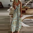 thumbnail image 1 of Pisexur Robe Maxi pour Femmes Été Aguichant à Col en V à Imprimé Floral Décontractée Ample Sans Manches Longue Robe Robe de Plage, 1 of 4
