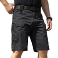 thumbnail image 2 of Men's Quick-drying Cargo Shorts with Multiple Pockets and Adjustable Waistband Featuring Tactical Design for Hiking Trails Outdoor Adventures Game Days Black XXXL, 2 of 7