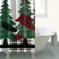 thumbnail image 2 of Rideau de Douche pour Salle de Bain Sapin de Noël Carreaux Buffalo Rouges Rideau de Salle de Bain Imperméable Moderne Crochets de Rideau de Douche Inclus,72x72 Pouces, 2 of 5