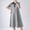 Gray, variant on Women's Maternity Dress Short Sleeve Lapel Button Color Block Pregnancy Casual Loose Dresses Gray M