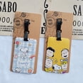 thumbnail image 4 of Llavero con tarjetero de Snoopy y Charlie Brown de Kawaii Peanuts, decoración para colgar en la pared, etiqueta de identificación para equipaje de envío para niñas, 4 of 5