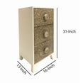 thumbnail image 6 of The Urban Port 3 Drawer Mango Wood Accent Storage Cabinet with Detailed Front Panels, White and Brown, 6 of 6