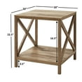 Mainstays Farmhouse Square Side Table with Storage, Rustic Weathered