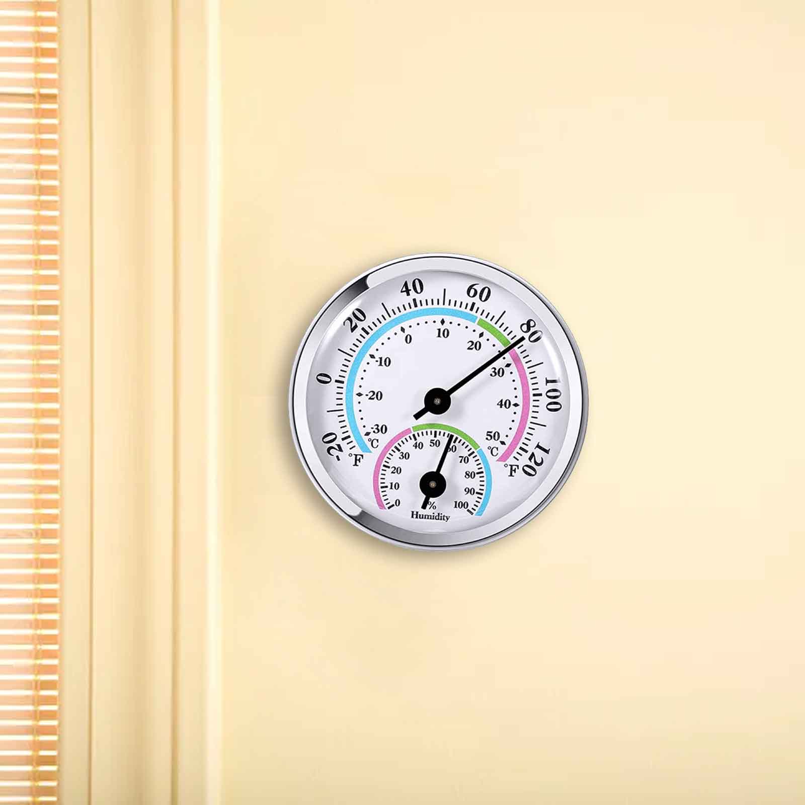 3PCS Mini Indoor Temperature Hygrometer Analog, Temperature Humidity Gauge for Home, Room, Outdoor, Hygrometer Analog Hygrometer for Indoor And Outdoor Use 2inch