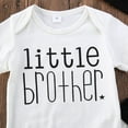 thumbnail image 6 of One opening Infant Baby Boy Clothes  Little Brother Letter Print Bodysuit + Pants + Hat 3Pcs Outfit Set, 6 of 6