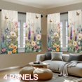 thumbnail image 2 of WNOOHIY 4 Panels Spring Colorful Garden Theme Butterfly Floral Pattern Light-filtering Curtains for Living Room, Bedroom, Outdoor Decoration, 2 of 6