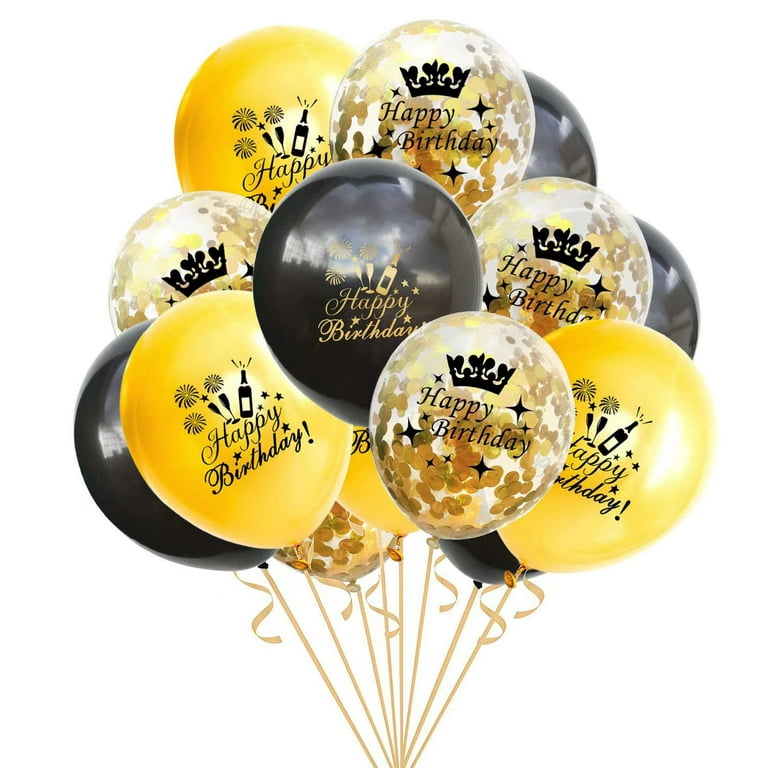 Buy Happy Birthday Ballon Black Gold online