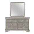 thumbnail image 1 of homeroots bed & bath 384044 Silver Tone Mirror with Rectangular Sleek Wood Trim, 1 of 1