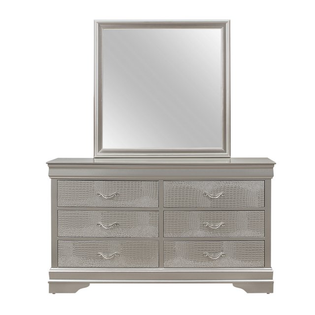homeroots bed & bath 384044 Silver Tone Mirror with Rectangular Sleek Wood Trim