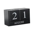 thumbnail image 2 of Calendario de Escritorio de Bloque de Rústica Tallada de Mano para Oficina en hogar Negro Soledad Bloques de calendario de madera, 2 of 8