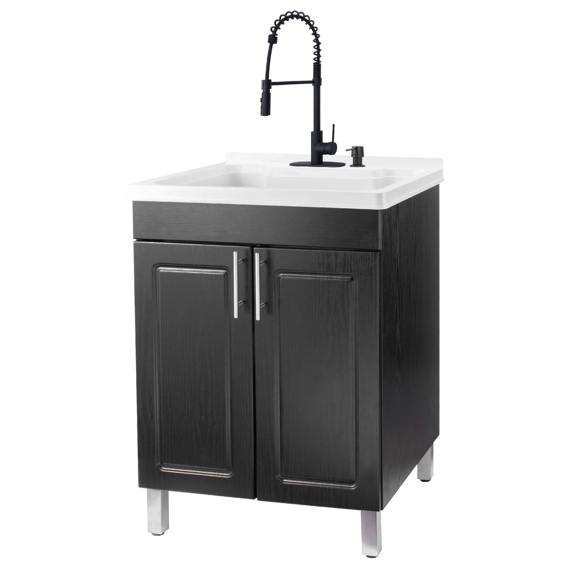 Tehila Black Utility Sink Laundry, Utility Sink And Cabinet For Laundry Room