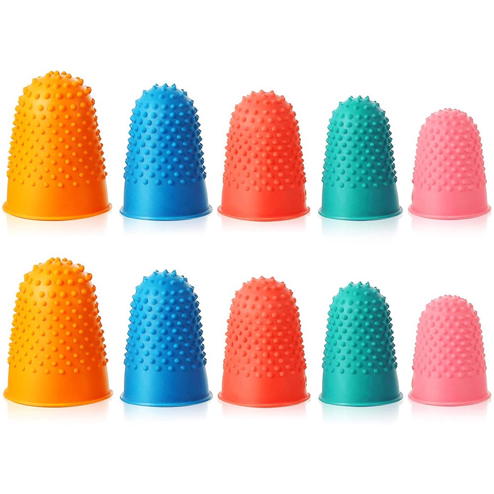 10 Pieces Rubber Finger Tips Finger Pads Grips Thick Reusable Finger