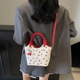 thumbnail image 7 of Hfppkn Cherry Print PU Leather Tote Bag Detachable Strap Crossbody Handbag for Work Travel 23x17x9cm Red, 7 of 7