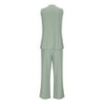 thumbnail image 6 of Wensltd Summer Lounge Sets for Women 2 Piece V Neck Casual Sleeveless Tops Pants Clothing, 6 of 7