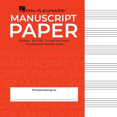 Pre-Owned Wide Staff Manuscript Paper Red Cover Music Notebook with Large Staves and Music Notation Guide Hal Leonard Music Composition Book for Students and Pr (Paperback) 0634096362 9780634096365