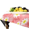 thumbnail image 4 of Odenmar Daisy Floral Round Tablecloth 60 Inch, Farmhouse Waterproof Table Cover, Rustic Flower Design for Dining Table, Kitchen, Party Indoor Outdoor, 4 of 6