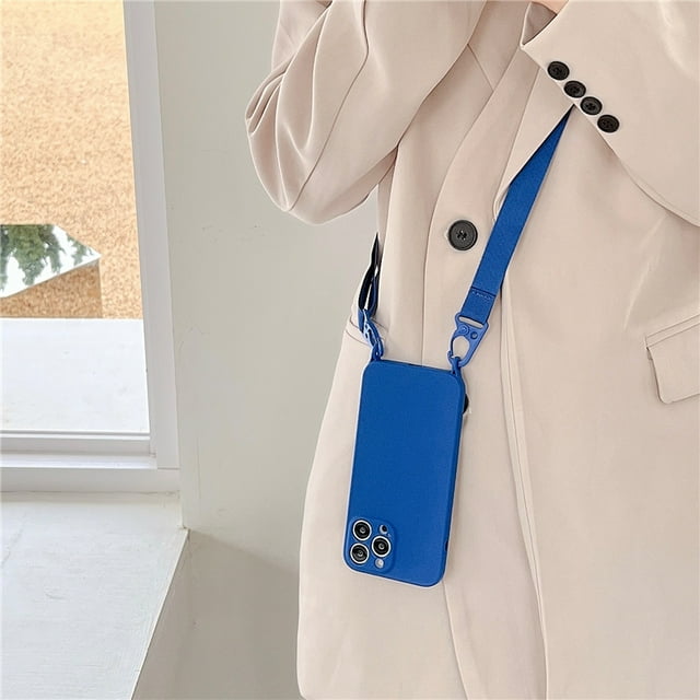 Anti-Scratch Matte Bumper Case with Lanyard and Holder for iPhone 15 to 8 Plus