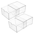 thumbnail image 1 of 2 cajones pequeños apilables transparentes de acrílico para baño, organizador de maquillaje, contenedores de almacenamiento para tocador, debajo del fregadero, gabinetes de cocina y despensa, 1 of 8