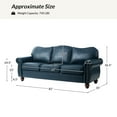 thumbnail image 7 of 3 Seater Faux Leather Sofa Upholstered Couch with Nailhead Trim Rolled Armrest for Living Room Navy, 7 of 7