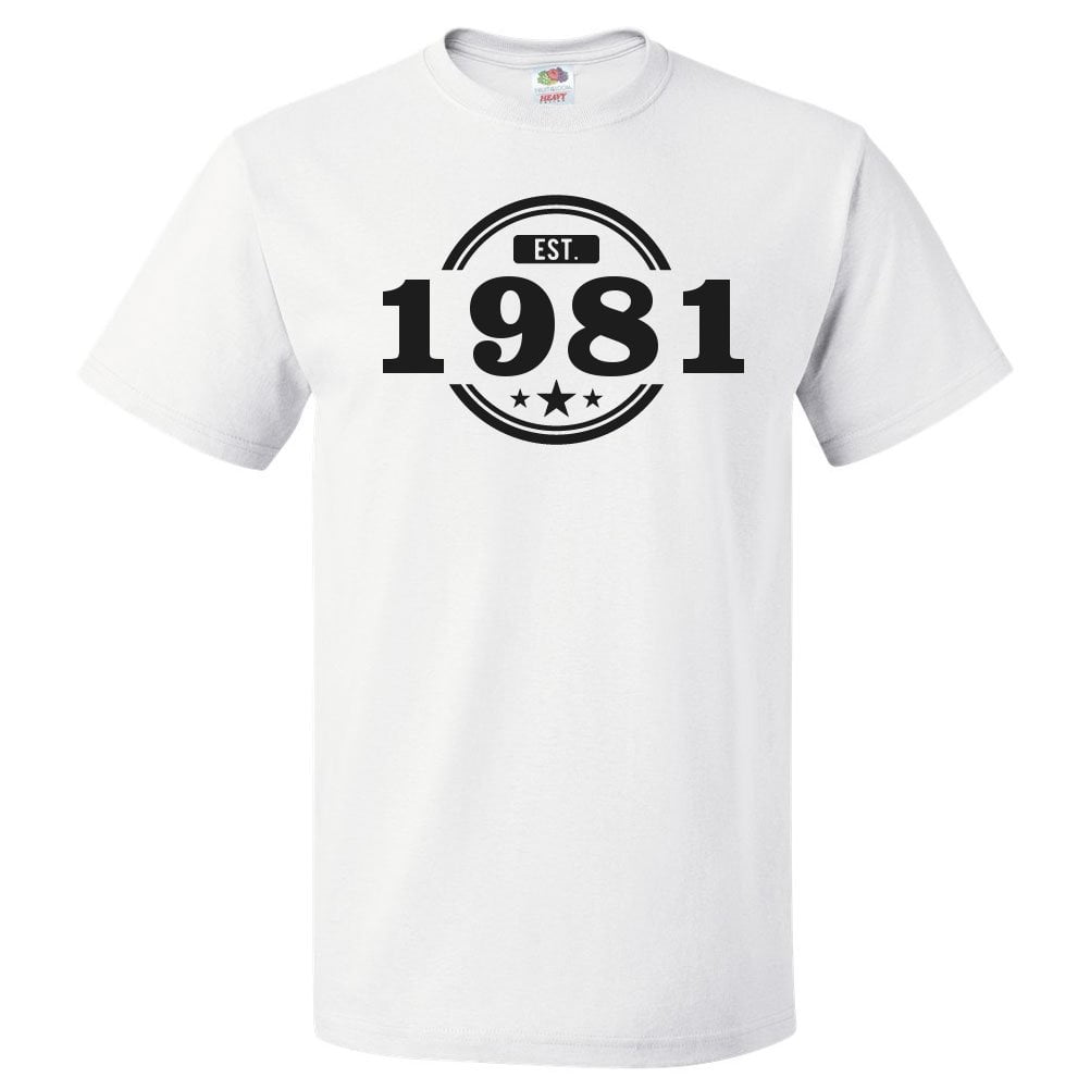 NEW 2021 40th BIRTHDAY Present EST Fun Gift T Shirt Established 1981 