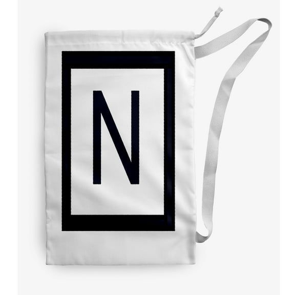 Simply Daisy Modern Monogram 18 x 29 inch N Laundry Bag