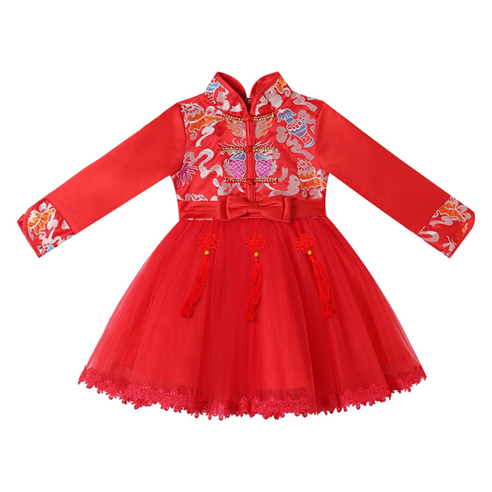 nsendm Big Kid dress Girls Christmas Dress Size 12 Toddler Kids Baby Girls Children Fairy Hanfu Dresses for Baby Girl 1st Birthday Girls Clothes Red 12 13 Years Walmart