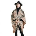 thumbnail image 2 of HLSOHJP 36 Colors New In Autumn Winter Fashion Plaid Tassel Shawl Women Fashion Warm Cardigan Poncho Female Loose Cape Over Coat 111, 2 of 6