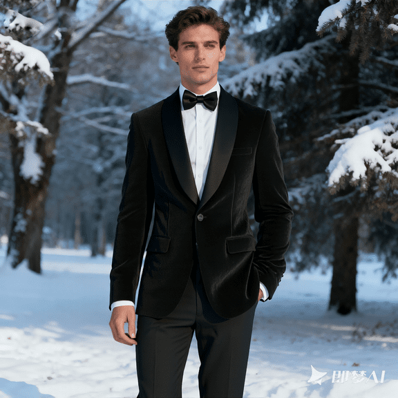 Beauty-Emily Men’s Velvet Blazer – One Button Shawl Lapel Tuxedo Jacket, Elegant Slim Fit Suit for Wedding, Party, Prom, Formal Events