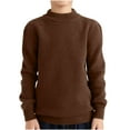 thumbnail image 2 of NAISIBABY Sweater for Kids Boys Girls, Crew Neck Long Sleeve Basic Solid Fall Winter Casual Warm Clothes Coffee 16-18T, 2 of 6