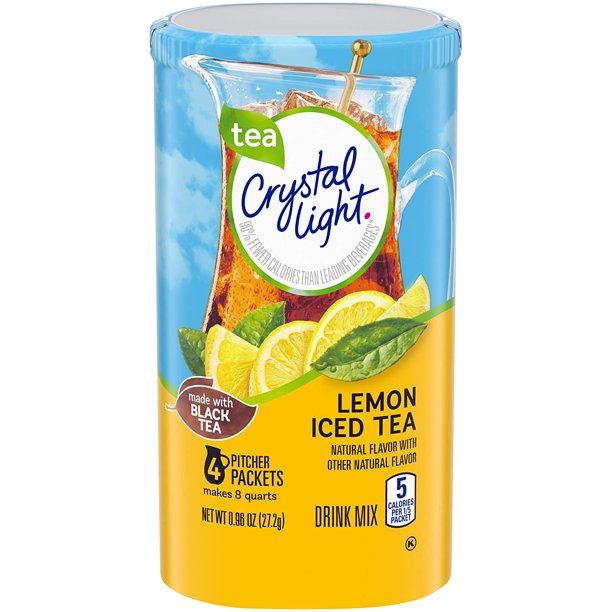 Crystal Light Drink Mix, Lemon Iced Tea, Pitcher Packets (4 Pitcher