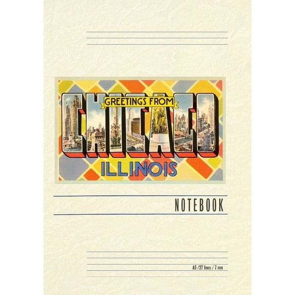 Vintage Lined Notebook Greetings from Chicago, Illinois (Paperback)