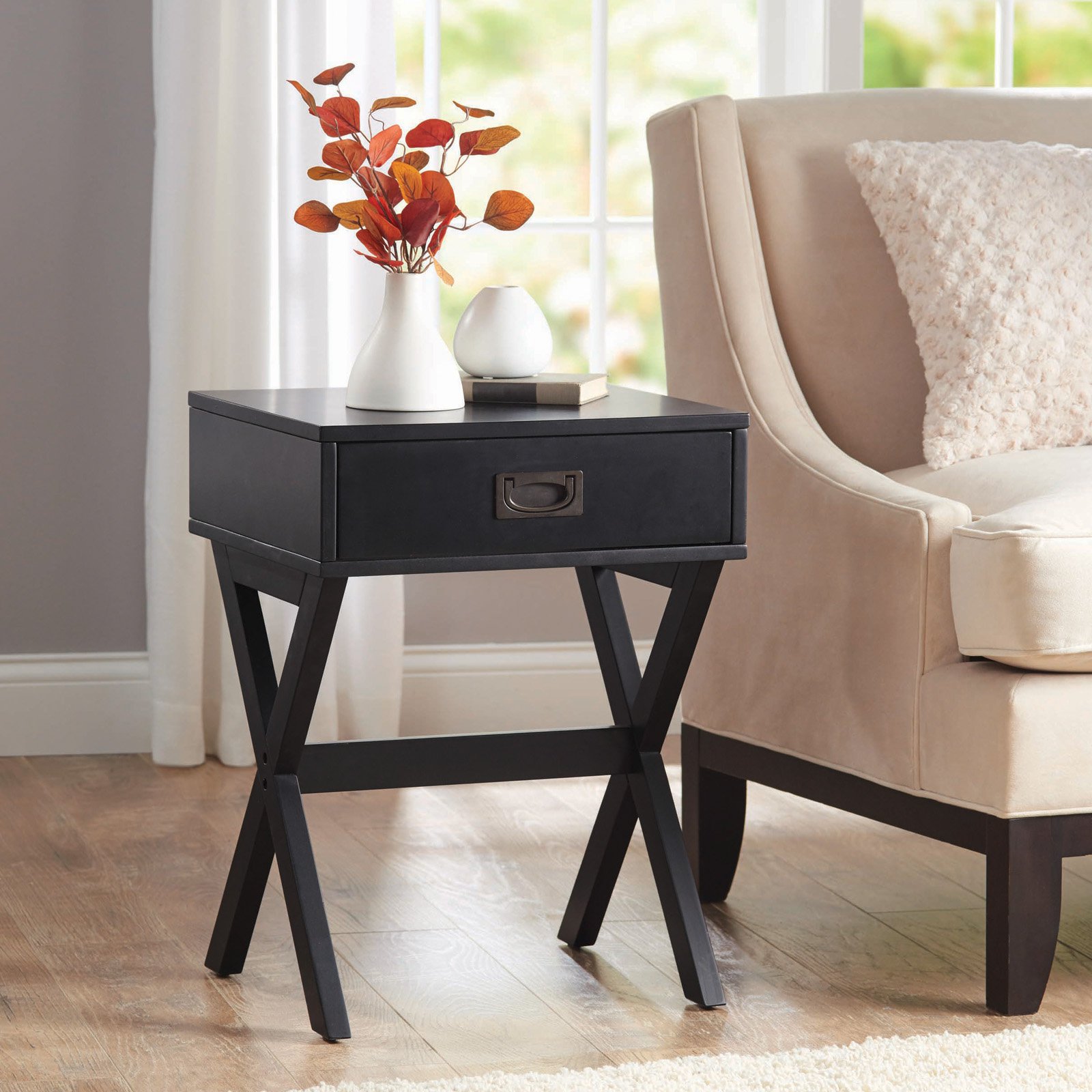 Better Homes & Gardens X-Leg Accent Table with Drawer, Multiple Colors - image 2 of 6