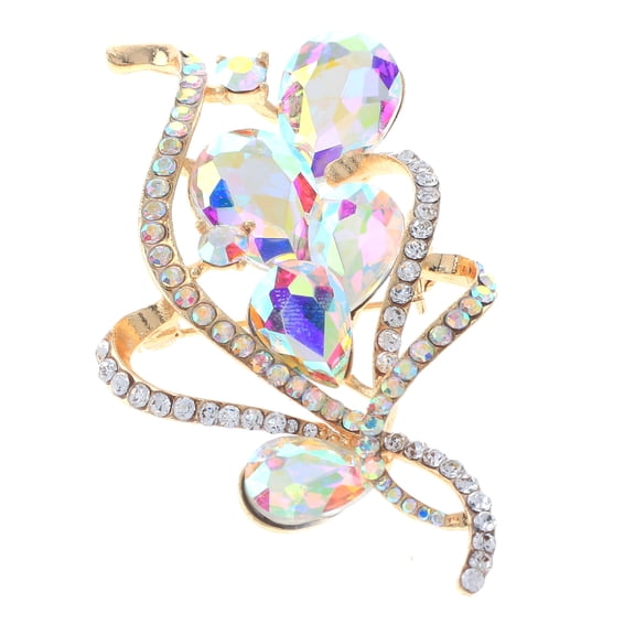 Crystal Flower Brooch