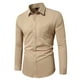 thumbnail image 5 of pstuiky camisa de manga larga para hombre, Camisa informal de manga larga con solapa y botones en color liso para hombre, estilo ejecutivo. Tops de talla grande para hombre m, 5 of 9