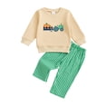 thumbnail image 6 of Futezty Toddler Boys Girls Clothes Fall Winter Outfit Sets, Baby Boy Girl Long Sleeve Round Neck Embroidery Elastic Waist 3M 6M 12M 18M 24M 2T 3T 3PCS Everyday, 6 of 6
