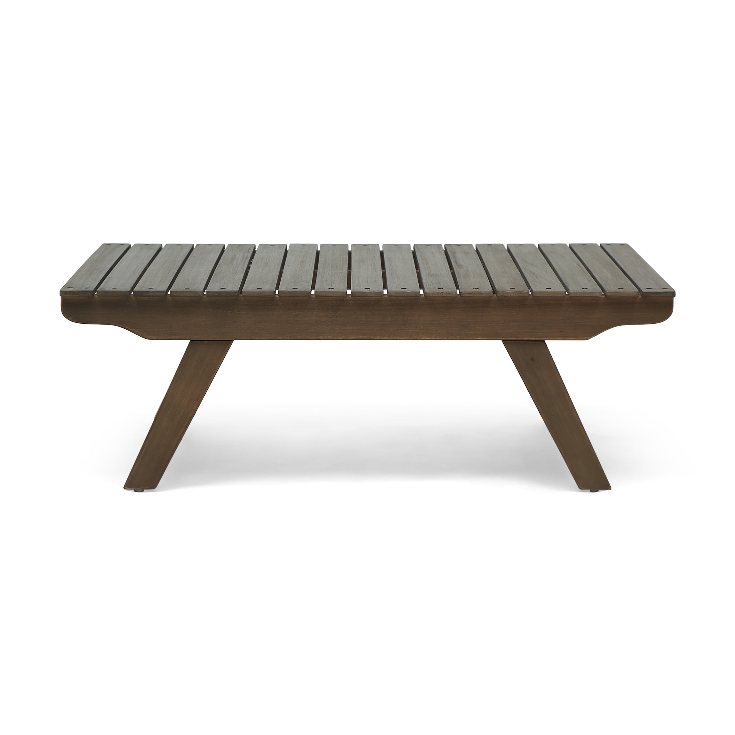 Outdoor Coffee Table, Acacia Wood Leisure Center Table for Patio Garden, Dark Gray