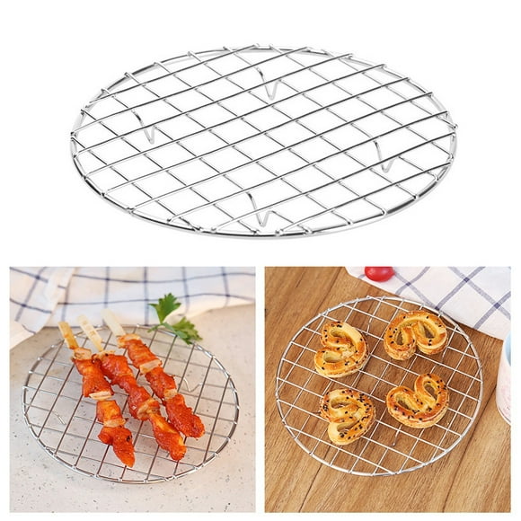 Lubelski Grille de Cuisson Ronde en Acier Inoxydable 25cm pour Égoutter l'Huile et Refroidir