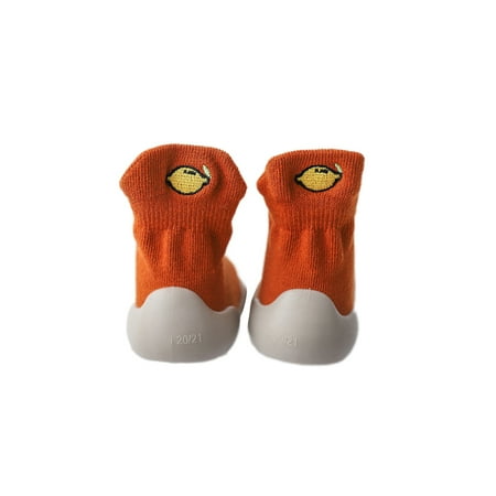 

Daeful Infant First Walking Shoe Prewalker Sock Shoes Soft Sole Floor Slippers Comfort Breathable Socks Indoor Orange 4.5C