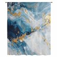 thumbnail image 2 of Blue Oil Painting Sheer Curtains 54 Inches Long, Modern Marble Art Abstract Light Filering Curtains, Breathable Simi Curtain Privacy Drapes for Kitchen Bathroom Nursery Small Window Treatment, 2 of 9