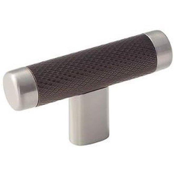 2.62 in. Esquire T Cabinet Knob, Satin Nickel & Oil Rubbed Bronze