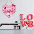thumbnail image 6 of Valentine's Day Wooden Hanging Sign for Front Door - Happy Valentine's Wreath for Home Window Wall Outdoor Decor, 6 of 9