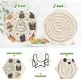 thumbnail image 4 of Yayeee 6 PCS Drink Coasters with Holder Set Woven Absorbent Round Tabletop Hot Pad, Halloween Ghost, 4 of 7